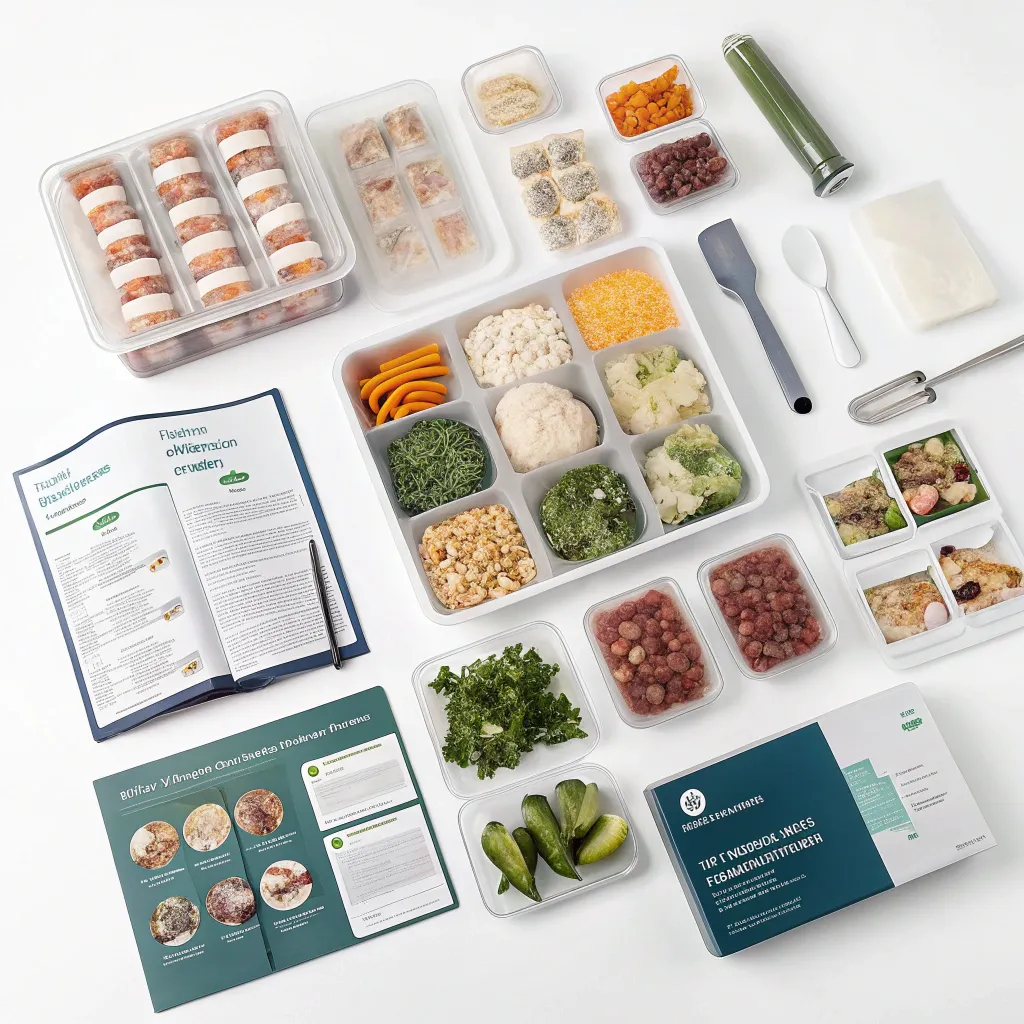 Professional image of frozen meal preparation course materials at HALORAVEX